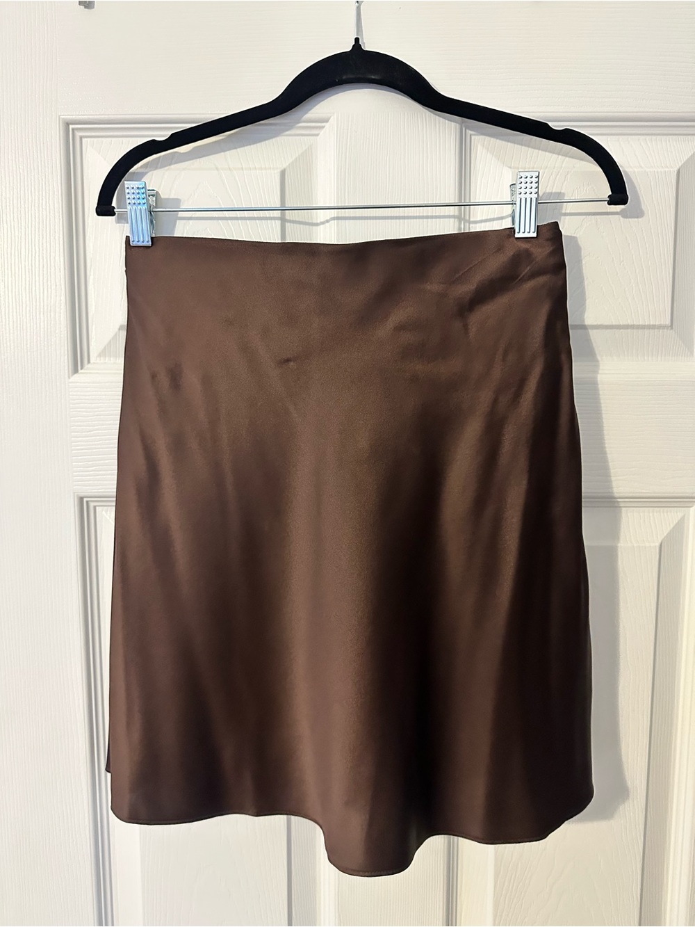Quince Brown Satin Mini Skirt